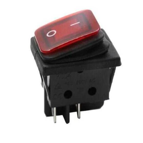 KCD4 Su Geçirmez 30A Kırmızı Led Işıklı ON-OFF Anahtar 4 Pin - 1
