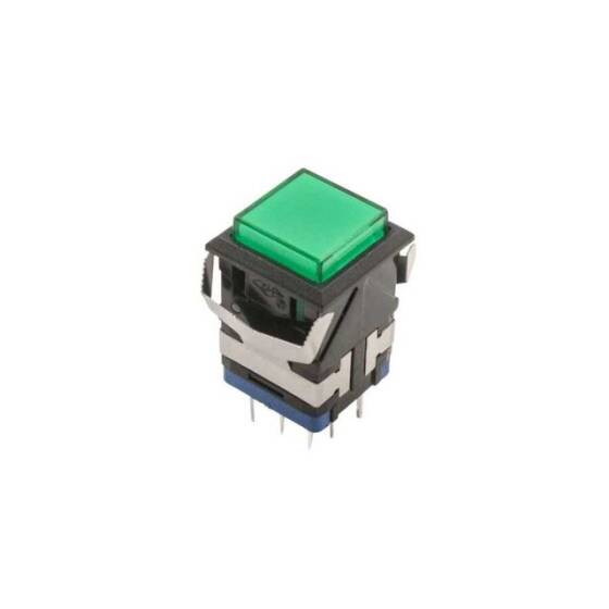 KD2-21 19mm Işıklı Anahtarlı Push Buton - Yeşil - 1