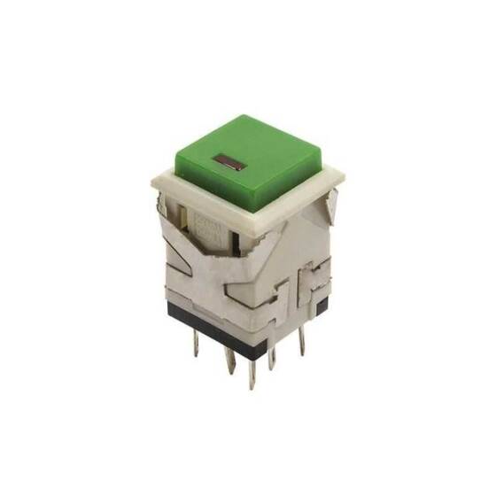 KD2-21 19mm Işıklı Yaylı Push Buton - Yeşil - 1