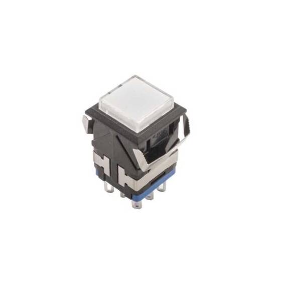 KD2-22 19mm Işıklı Yaylı Push Buton - Beyaz - 1