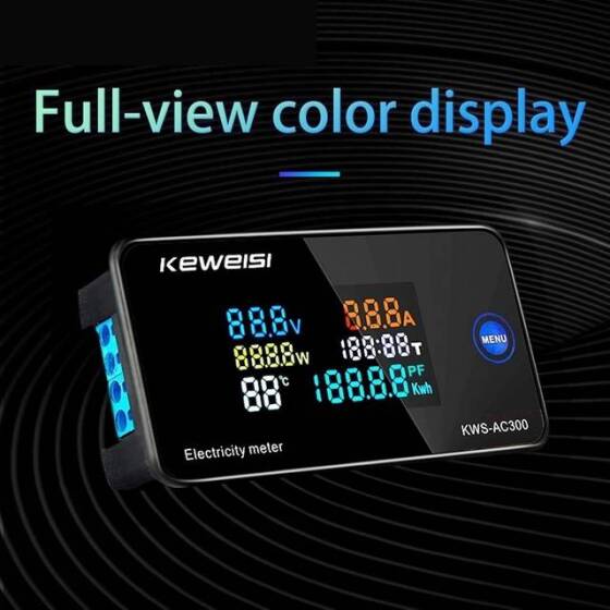 KEWEISI KWS-AC300-100A Dijital Elektrik Sayacı Voltmetre Ampermetre Ölçümü Açık CT - 3