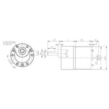 KGB37 24V 60Rpm 37mm Redüktörlü Eksantrik Dc Motor - 3