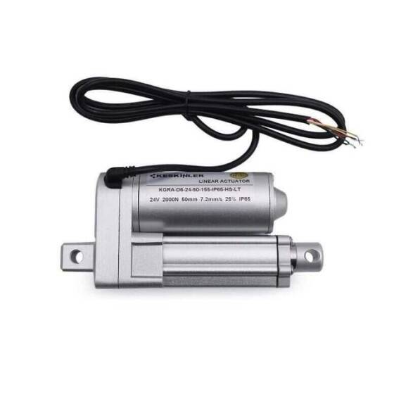 KGRA 24V 50MM 2000N IP65 Hall Sensörlü Lineer Motor - 1
