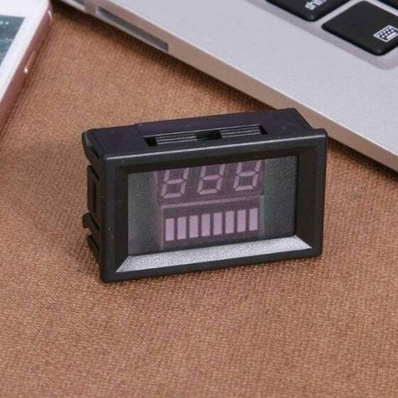 Kırmızı 12-60V Çift Ekran Su Geçirmez Gerilim Elektrik Sayacı - 3