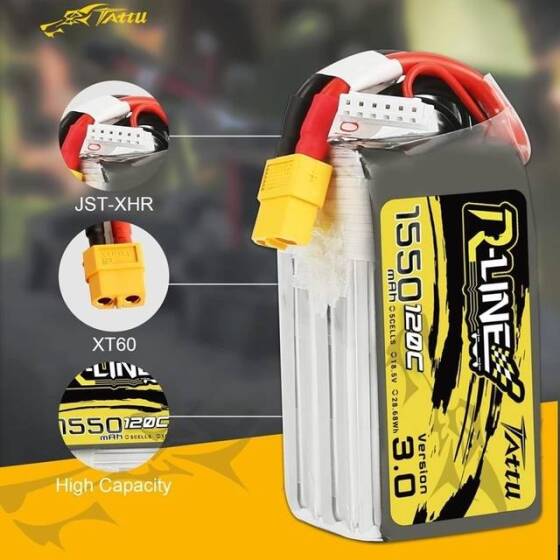 Kırmızı 1300MAH 4 S 14.8 V 25C Yüksek Güç Yüksek Kaliteli Model Uçak LIPO Pil T Dişi - 3