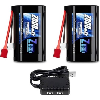 Kırmızı 1500MAH 2 S 7.4 V 25C Yüksek Güç Yüksek Kaliteli Model Uçak LIPO Pil JST Dişi - 1
