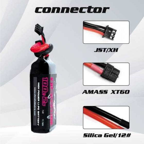 Kırmızı 1500MAH 2 S 7.4 V 25C Yüksek Güç Yüksek Kaliteli Model Uçak LIPO Pil XT60 Dişi - 2