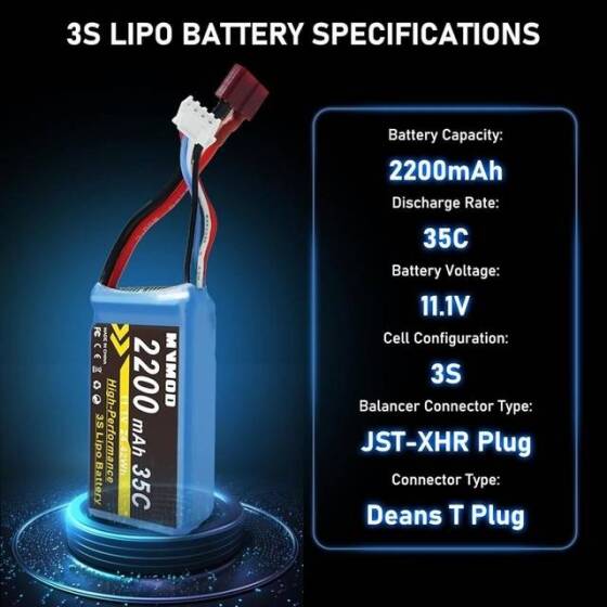 Kırmızı 1500MAH 3 S 11.1 V 35C Yüksek Güç Yüksek Kaliteli Model Uçak LIPO Pil JST Dişi - 2