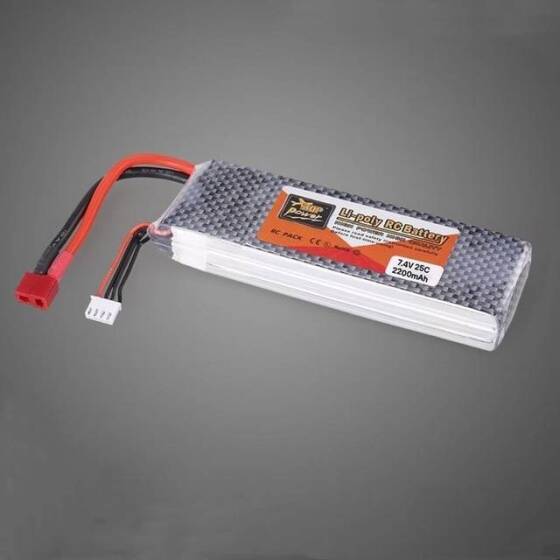 Kırmızı 2200MAH 2 S 7.4 V 25C Yüksek Güç Yüksek Kaliteli Model Uçak LIPO Pil T Dişi - 5