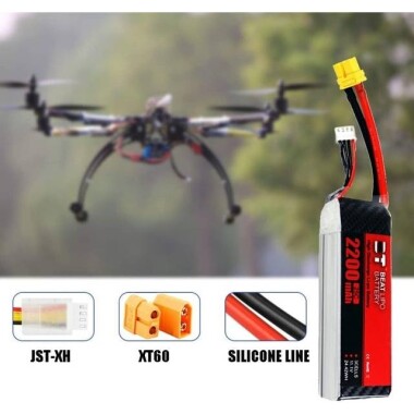 Kırmızı 2200MAH 3 S 11.1 V 25C Yüksek Güç Yüksek Kaliteli Model Uçak LIPO Pil JST Dişi - 2