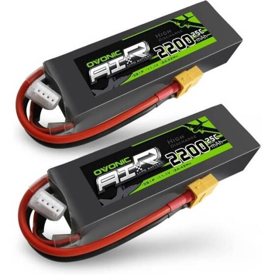 Kırmızı 2200MAH 3 S 11.1 V 25C Yüksek Güç Yüksek Kaliteli Model Uçak LIPO Pil T Dişi - 1