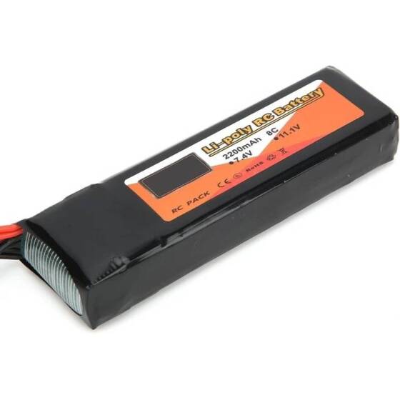 Kırmızı 2200MAH 3 S 11.1 V 35C Yüksek Güç Yüksek Kaliteli Model Uçak LIPO Pil T Dişi - 1