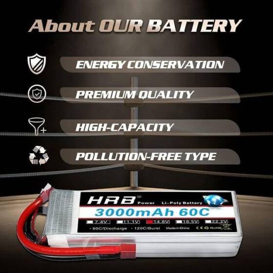 Kırmızı 3300MAH 2 S 7.4 V 25C Yüksek Güç Yüksek Kaliteli Model Uçak LIPO Pil XT60 Dişi - 4