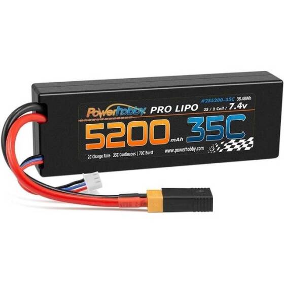 Kırmızı 5200MAH 2 S 7.4 V 35C Yüksek Güç Yüksek Kaliteli Model Uçak LIPO Pil T Dişi - 4