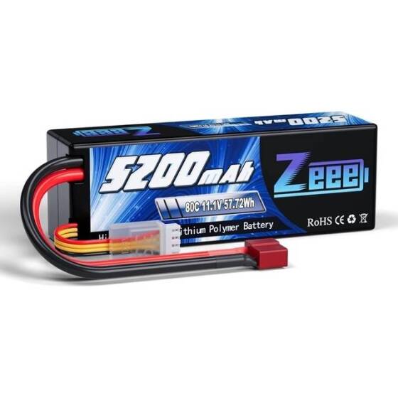 Kırmızı 5200MAH 3 S 11.1 V 35C Yüksek Güç Yüksek Kaliteli Model Uçak LIPO Pil T Dişi - 1