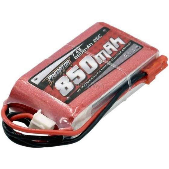 Kırmızı 850MAH 2 S 7.4 V 25C Yüksek Güç Yüksek Kaliteli Model Uçak LIPO Pil JST Dişi - 5