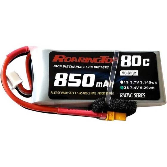 Kırmızı 850MAH 2 S 7.4 V 25C Yüksek Güç Yüksek Kaliteli Model Uçak LIPO Pil XT60 Dişi - 1