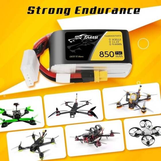 Kırmızı 850MAH 3 S 11.1 V 25C Yüksek Güç Yüksek Kaliteli Model Uçak LIPO Pil JST Dişi - 4
