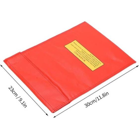 Kırmızı Lityum Pil Patlamaya Dayanıklı Çanta/Koruma Çantası Boyutu: 180x230mm - 3