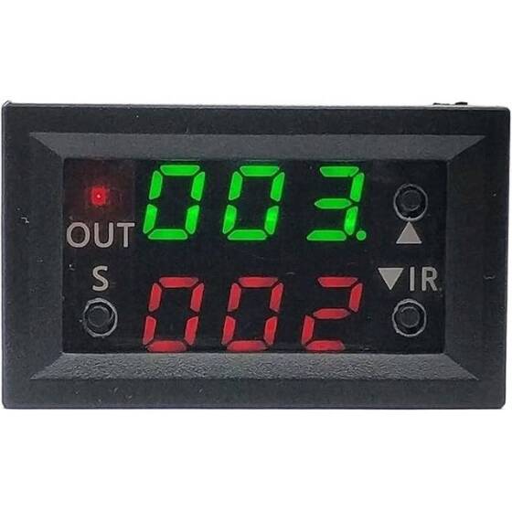Kırmızı Mavi Çift Ekran 12V Gecikme Rölesi Mini Led Dijital Zamanlayıcı Zaman Rölesi Modülü Ev - 1