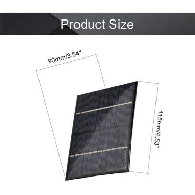 Krokodil Kablolu 5V 2.5W Güneş Paneli - Solar Panel - Güneş Pili 130x150mm - 2