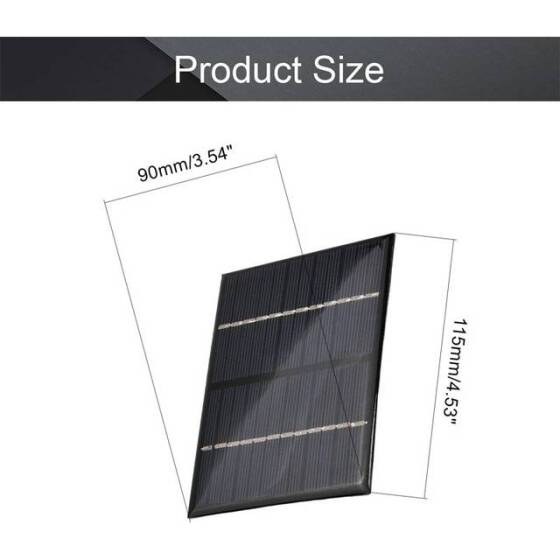 Krokodil Kablolu 5V 2.5W Güneş Paneli - Solar Panel - Güneş Pili 130x150mm - 2