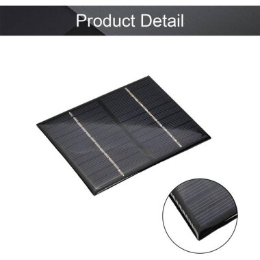 Krokodil Kablolu 5V 2.5W Güneş Paneli - Solar Panel - Güneş Pili 130x150mm - 4