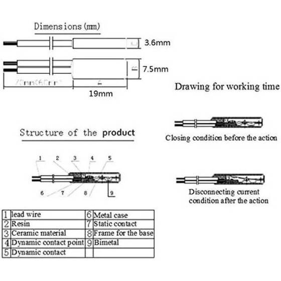 KSD9700 5A 250V Plastik Termostat - 50 Derece Normalde Kapalı - 2