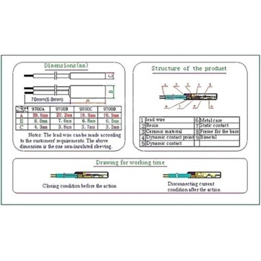 KSD9700 5A 250V Plastik Termostat - 70 Derece Normalde Kapalı - 4