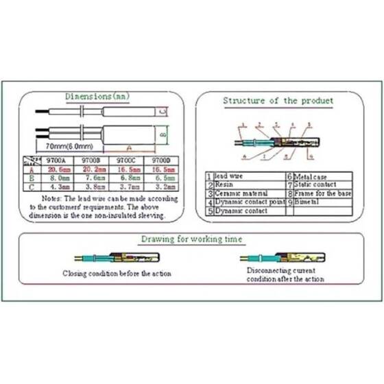 KSD9700 5A 250V Plastik Termostat - 70 Derece Normalde Kapalı - 4