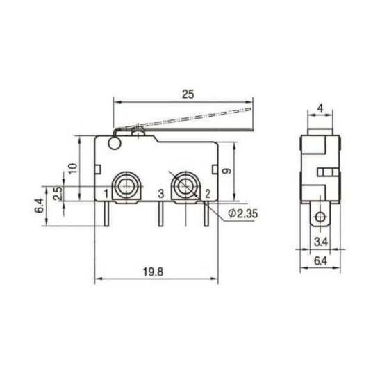 KW4A Micro Switch 3 Pin Uzun Palet - 3