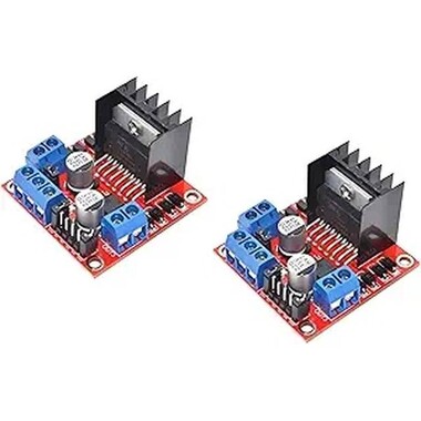 L298N Voltaj Regulatörlü Çift Motor Sürücü Kartı(Kırmızı PCB) Orijinal Çipli - 1