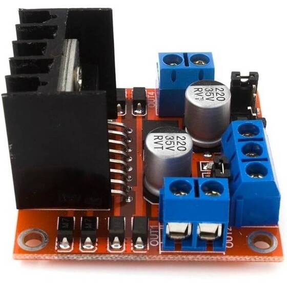 L298N Voltaj Regulatörlü Çift Motor Sürücü Kartı(Kırmızı PCB) Orijinal Çipli - 3
