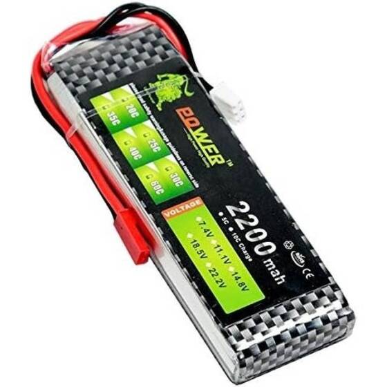 Lion 2200MAH 2S 7.4V 35C Yüksek Güç Yüksek Kaliteli Model Uçak LIPO Pil T Dişi - 2