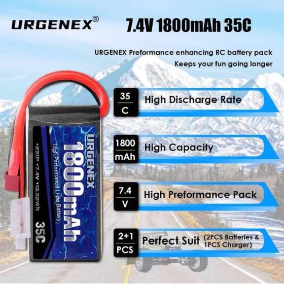 Lion 5200MAH 2S 7.4V 35C Yüksek Güç Yüksek Kaliteli Model Uçak LIPO Pil XT60 Dişi - 2