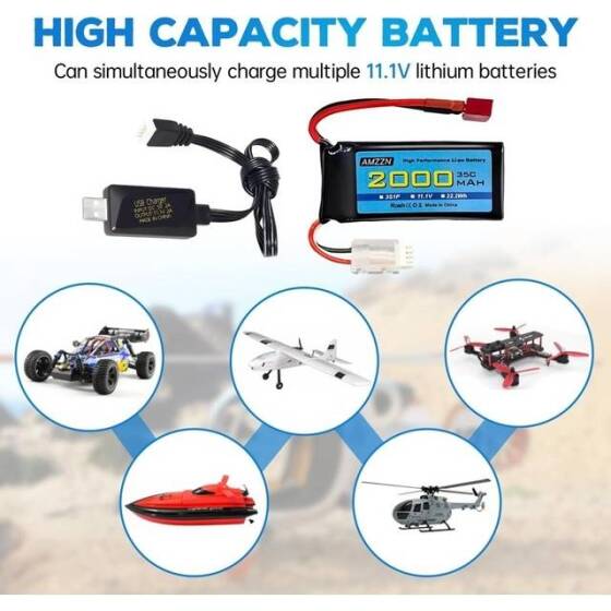 Lion 5200MAH 3S 11.1V 35C Yüksek Güç Yüksek Kaliteli Model Uçak LIPO Pil T Dişi - 2