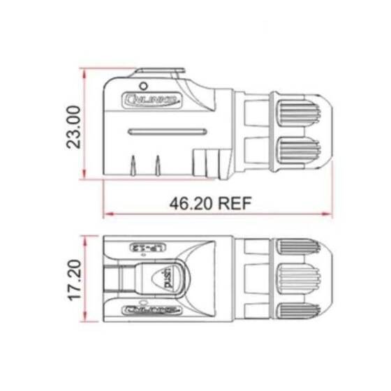 LP-12-C03PE-02-001 3 Pin Su Geçirmez Konnektör - Erkek - 2