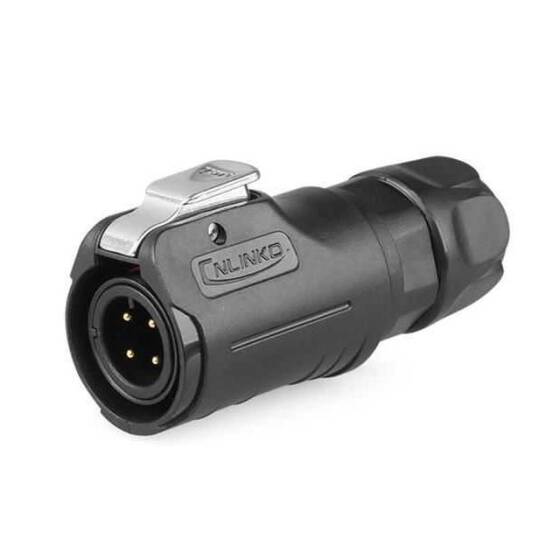 LP-12-C04PE-02-001 4 Pin Su Geçirmez Konnektör - Erkek - 1