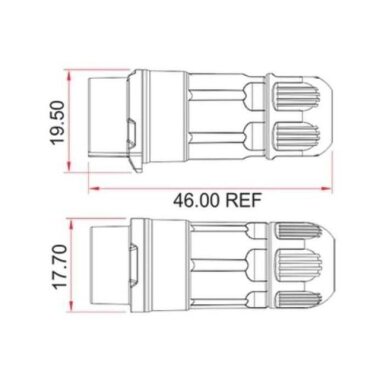 LP-12-J03PP-02-001 3 Pin Su Geçirmez Konnektör - Dişi - 2