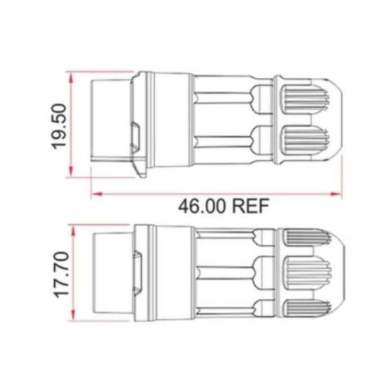 LP-12-J03PP-02-001 3 Pin Su Geçirmez Konnektör - Dişi - 2
