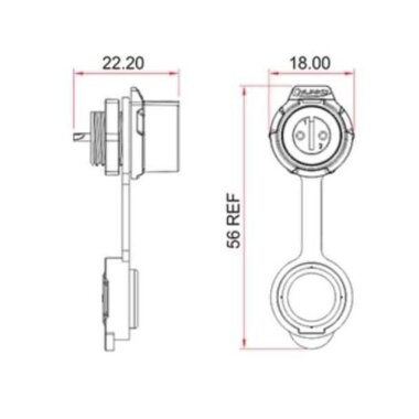 LP-12-J03SX-02-101 3 Pin Su Geçirmez Konnektör - Dişi - 2