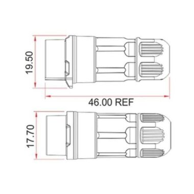 LP-12-J06PP-02-001 6 Pin Su Geçirmez Konnektör - Dişi - 2