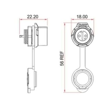 LP-12-J07SX-02-101 7 Pin Su Geçirmez Konnektör - Dişi - 2