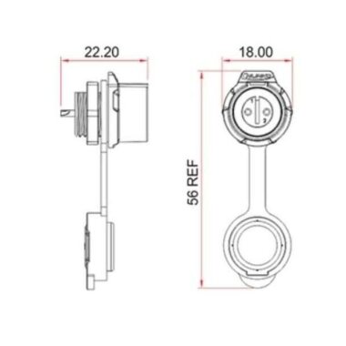 LP-12-J08SX-02-101 8 Pin Su Geçirmez Konnektör - Dişi - 2
