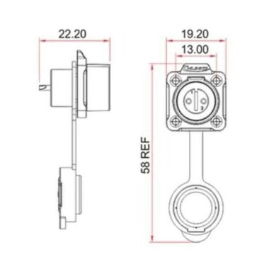LP-12-J08SX-02-401 8 Pin Su Geçirmez Konnektör - Dişi - 2
