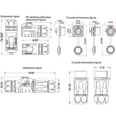 LP-20-C04SX-03-401 4 Pin Su Geçirmez Konnektör - Erkek - 2