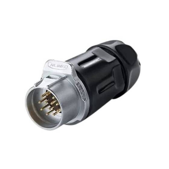 LP-20-C12PP-01-001 12 Pin Su Geçirmez Konnektör - Erkek - 1
