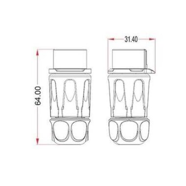 LP-20-J02PP-01-001 2 Pin Su Geçirmez Konnektör - Dişi - 2