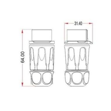 LP-20-J04PP-01-001 4 Pin Su Geçirmez Konnektör - Dişi - 2