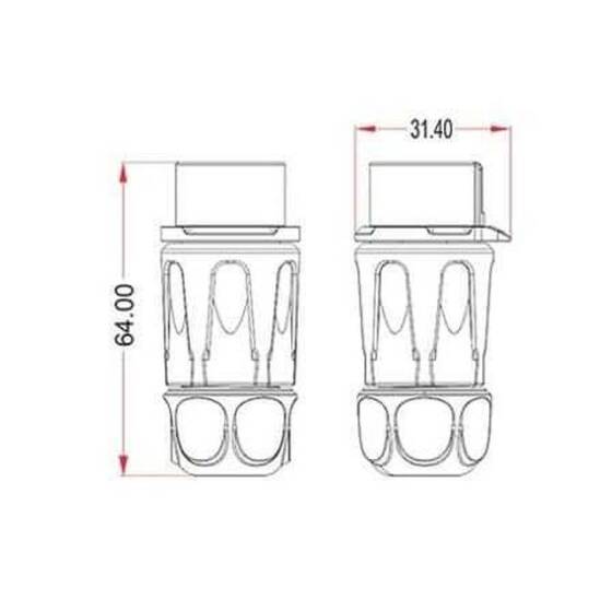 LP-20-J04PP-01-001 4 Pin Su Geçirmez Konnektör - Dişi - 2